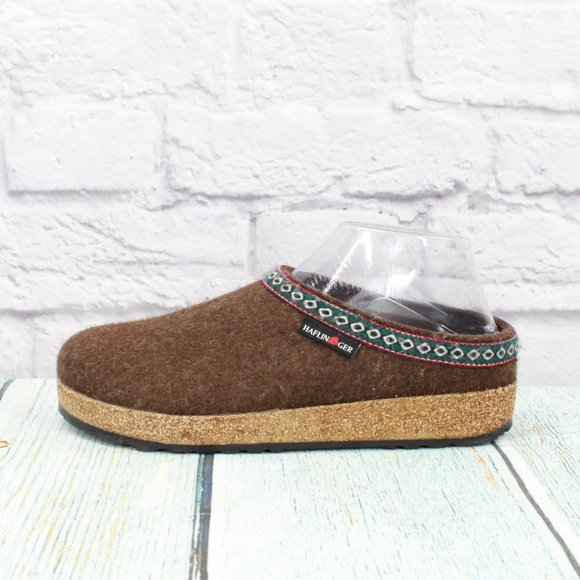 Haflinger Shoes Haflinger Classic Brown Pure New Wool Slip On Clogs Germany Made Size 7